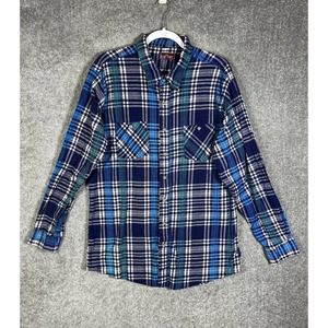Vintage ElkMont Button Up Flannel‎ Shirt Mens Size 3XLT Long Sleeve Blue Plaid